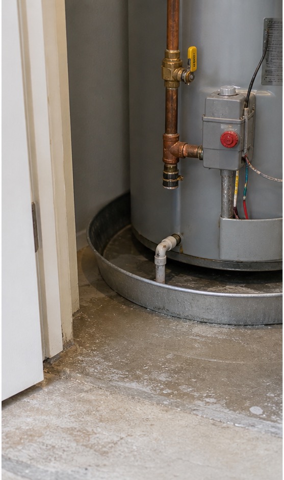 Burst pipe water damage at a home