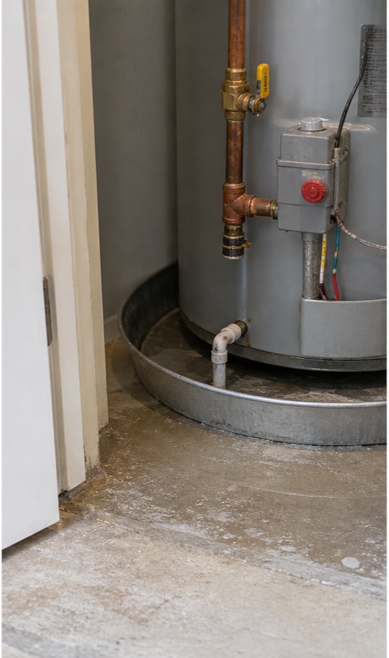 Active plumbing leak under a fixture