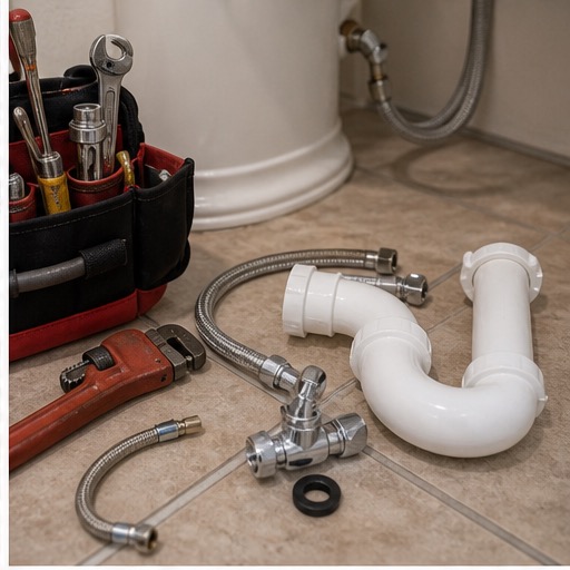 Active plumbing leak under a fixture