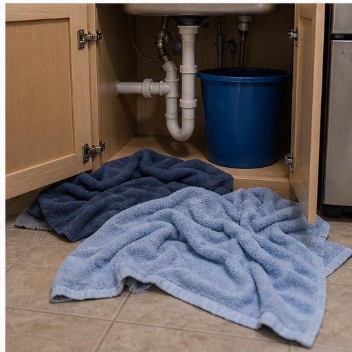 Active plumbing leak under a fixture